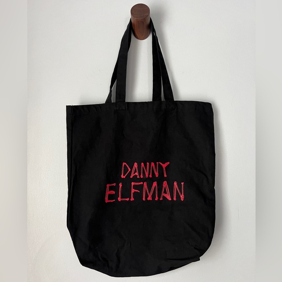 Danny Elfman Dancing Skeletons Canvas Tote Bag in Black/Red - Picture 2 of 2